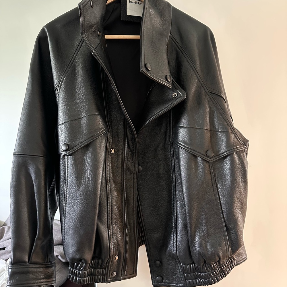 Hemi blurr high neck leather jacket - barely worn
